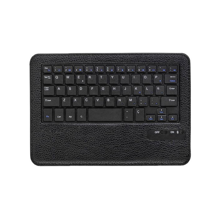 Phoenix Funda Universal con Teclado Bluetooth para Tablet Hasta 8", Piel Sintética, Negro - Soporte Ajustable, Conexión USB/MicroUSB, Aumenta la Productividad