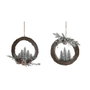 DKD Home Decor Corona de Mimbre Piña 32x7x32 Nevado Surtido de 2