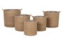 DKD Home Decor Set de 5 Cestos de Fibra Natural 37x37x36 cm