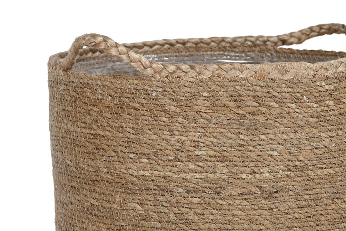 DKD Home Decor Set de 5 Cestos de Fibra Natural 37x37x36 cm