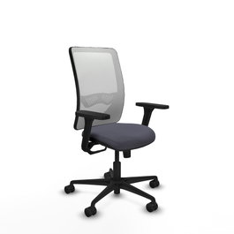 PIQUERAS Y CRESPO Silla de oficina Zulema con mecanismo Sincro, Gris oscuro y Blanco