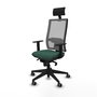 PIQUERAS Y CRESPO Silla de oficina Horna con mecanismo Sincro, Verde botella y Gris
