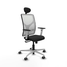 PIQUERAS Y CRESPO Silla de oficina Motilla con mecanismo Sincro, Negro y Blanco