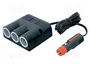 PRO CAR Divisor para mechero de coche negro x3