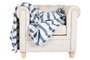 DKD Home Decor Plaid Azul Gris 260 x 160 cm Algodón Reciclado Poliéster Rayas Multiusos Hecho a Mano