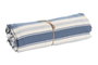 DKD Home Decor Plaid Azul Gris 260 x 160 cm Algodón Reciclado Poliéster Rayas Multiusos Hecho a Mano