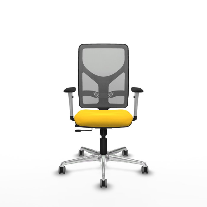 PIQUERAS Y CRESPO Silla de oficina Motilla con mecanismo Sincro/Traslack, Amarillo y Gris