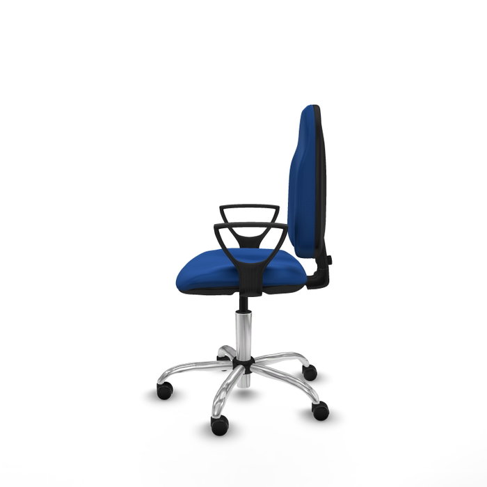 PIQUERAS Y CRESPO Silla de oficina Algarra Azul con Base Cromada y Brazos Fijos