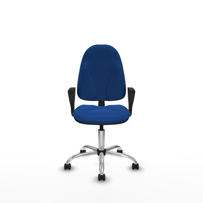 PIQUERAS Y CRESPO Silla de oficina Algarra Azul con Base Cromada y Brazos Fijos