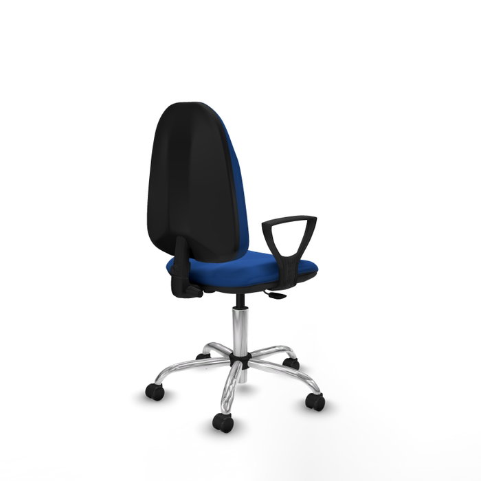 PIQUERAS Y CRESPO Silla de oficina Algarra Azul con Base Cromada y Brazos Fijos
