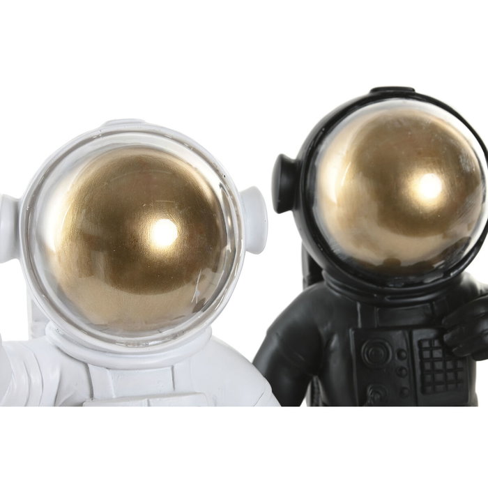 DKD Home Decor Figura de Astronauta en Resina Dorado Set de 2 DKD Home Decor Figura de Astronauta en Resina Dorado Set de 2