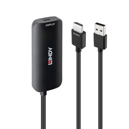 Lindy Adaptador USB-C a HDMI 43423 - 0.2 m - USB-C Hembra a HDMI Macho/Hembra - Negro - 4K 60Hz 18Gbit/s DisplayPort Alt Mode