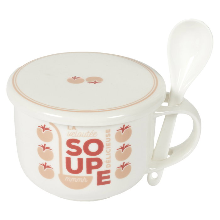 Home Deco Factory Taza Sopa 550 Ml Con Cuchara Encajable Modelo Surtido Home Deco Factory Taza Sopa 550 Ml Con Cuchara Encajable Modelo Surtido