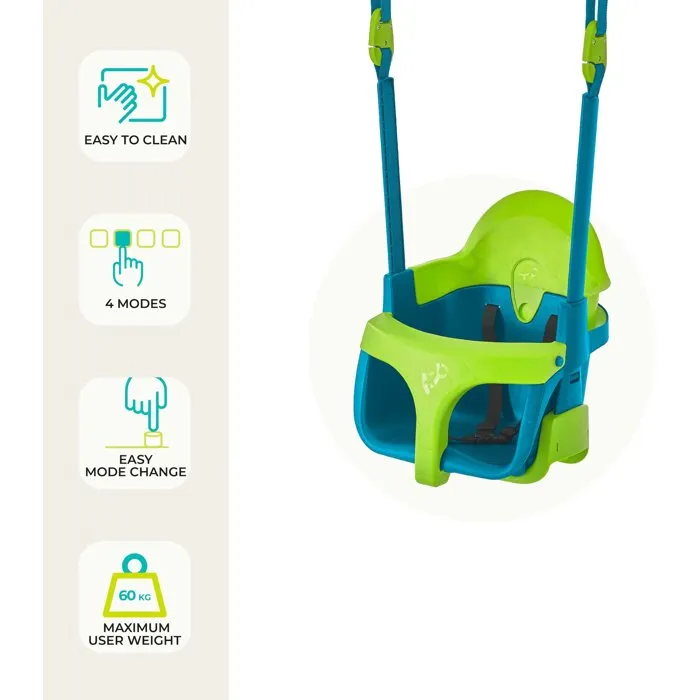 Tp Toys QuadPod - Silla de Bebé 4 en 1 Silla y Mecedora - Azul - Ref. AUC5021854109003