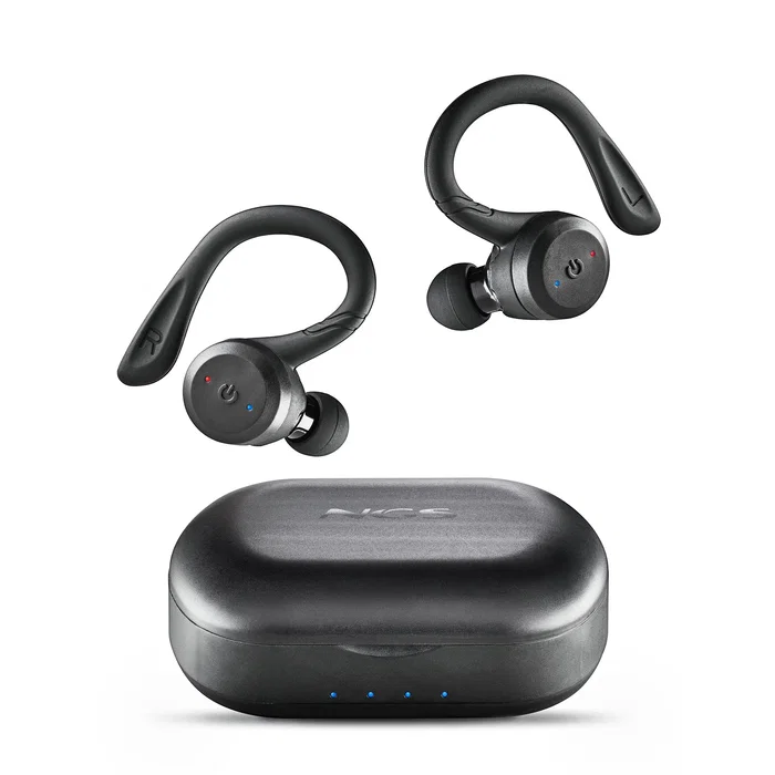 NGS Artica Jogger - Auriculares Deportivos Inalámbricos Bluetooth 5.3 TWS, Resistente al Agua IPX7, Autonomía 40h con Estuche de Carga, Color Negro, Verde Claro o Rosa