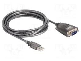 DeLOCK Adaptador USB 2.0 Tipo-A a RS-232 D-Sub 9 pines con tuercas, 3 m