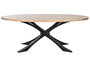 DKD Home Decor Mesa de Comedor Acacia y Metal Natural y Negro