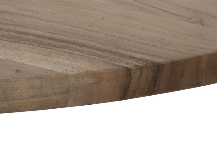 DKD Home Decor Mesa de Comedor Acacia y Metal Natural y Negro
