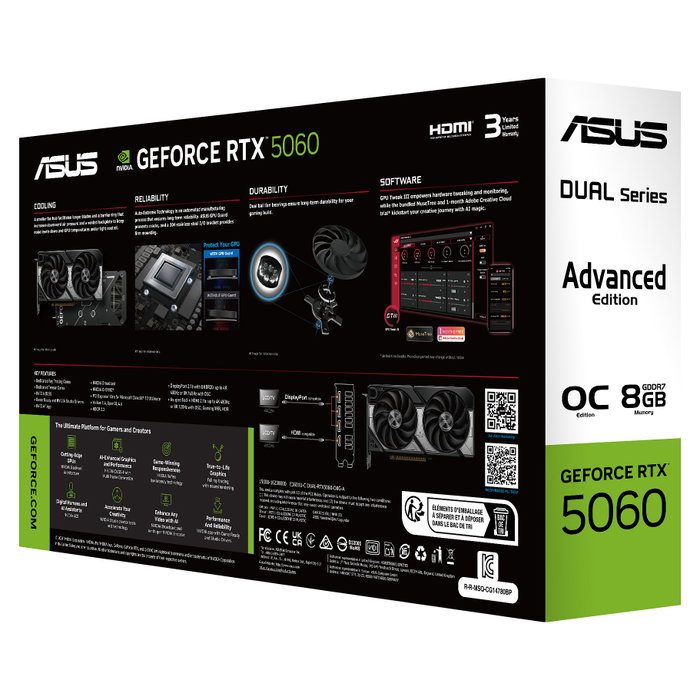 ASUS Dual GeForce RTX 5060 8GB GDGD7 OC
