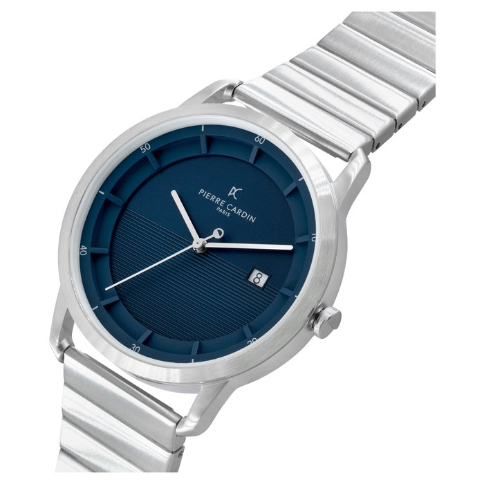 Pierre Cardin CLC.6005 con esfera azul y correa gris