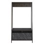 Hanah Home Devin Recibidor Negro con Estantes Múltiples y Patas Metálicas, Tablero de Partículas Recubierto de Melamina 18mm, 94x180x35.3cm