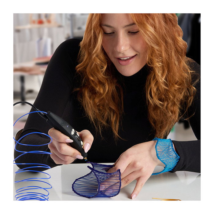 3Doodler 3D Pen Pro III Set - Lápiz 3D de cobre con filamento PLA madera, negro, pantalla incorporada