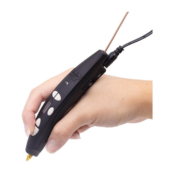 3Doodler 3D Pen Pro III Set - Lápiz 3D de cobre con filamento PLA madera, negro, pantalla incorporada