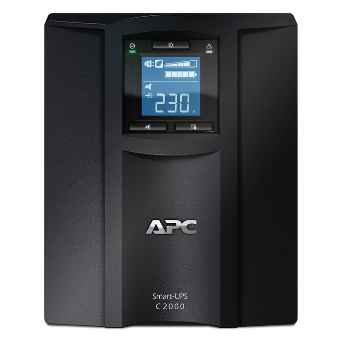 APC Smart-UPS C 2000VA LCD SMC2000I UPS Interactivo Negro, 230V, 1300W, 7 Salidas, USB, AVR, Batería Reemplazable