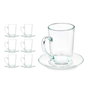 Taza con Plato Vivalto Transparente Vidrio 200 ml (6 Unidades)