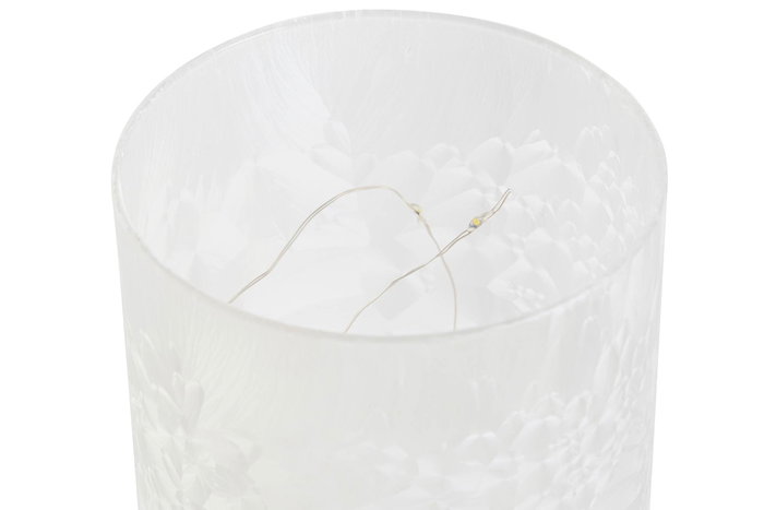 DKD Home Decor Luminaria Decorativa Blanco Cristal y LED 10 x 15 x 10 cm