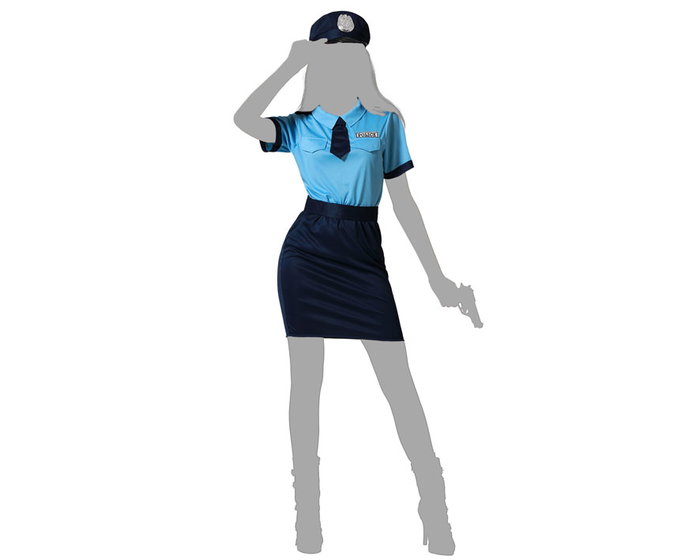 Disfraz de Policía Mujer Adulto Azul XL