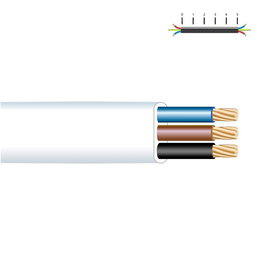 Edm Carrete Manguera Plana 48v 3 x 1,00 mm² Blanca 10 m