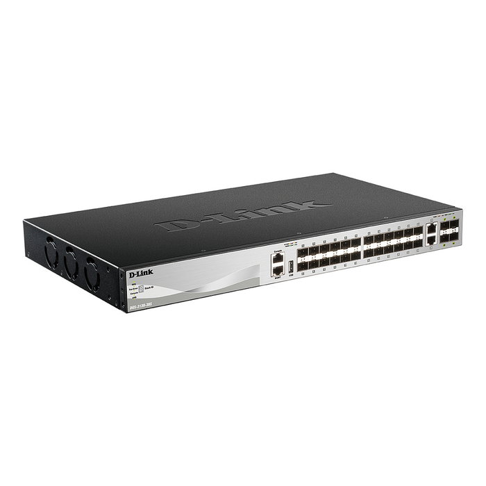 D-Link DGS-3130-30S/E Switch Gestionable L3 Stackable 24 Puertos SFP + 2 Puertos 10G + 4 Puertos 10G SFP+