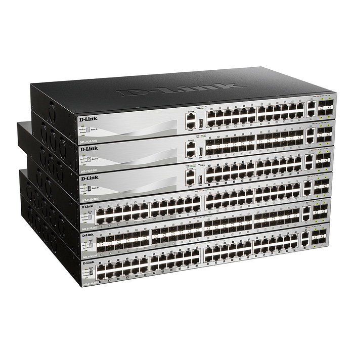 D-Link DGS-3130-30S/E Switch Gestionable L3 Stackable 24 Puertos SFP + 2 Puertos 10G + 4 Puertos 10G SFP+