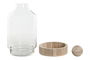 DKD Home Decor Jarrón Transparente Natural Cristal Madera 21 x 42 x 21 cm