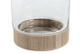 DKD Home Decor Jarrón Transparente Natural Cristal Madera 21 x 42 x 21 cm