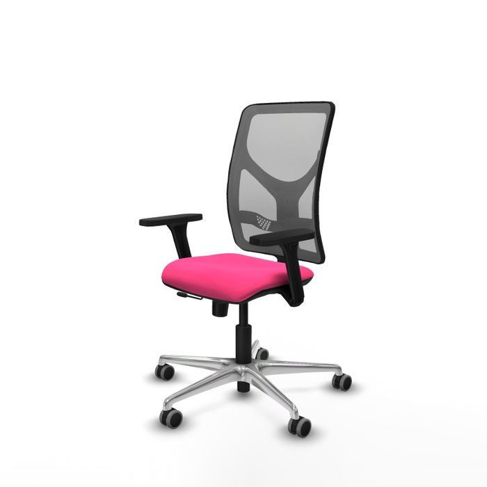 PIQUERAS Y CRESPO Silla de oficina Motilla con mecanismo Sincro/Traslack Rosa y Gris