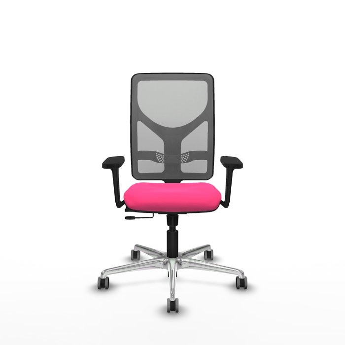 PIQUERAS Y CRESPO Silla de oficina Motilla con mecanismo Sincro/Traslack Rosa y Gris
