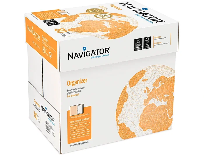 Navigator Papel Fotocopiadora Din A4 80 Gramos Blanco 500 Hojas Multifuncion Ink-jet Laser