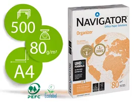Navigator Papel Fotocopiadora Din A4 80 Gramos Blanco 500 Hojas Multifuncion Ink-jet Laser