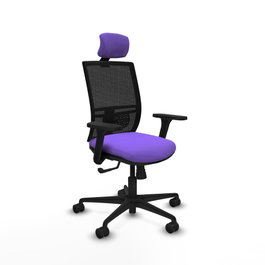 PIQUERAS Y CRESPO Silla de oficina Yunquera con mecanismo Sincro, Lila y Negro