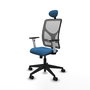 PIQUERAS Y CRESPO Silla de oficina Motilla con mecanismo Sincro Azul claro y Gris
