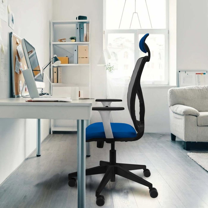 PIQUERAS Y CRESPO Silla de oficina Motilla con mecanismo Sincro Azul claro y Gris PIQUERAS Y CRESPO Silla de oficina Motilla con mecanismo Sincro Azul claro y Gris