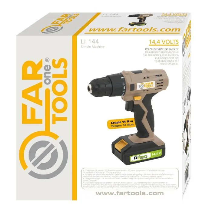FARTOOLS Taladro inalámbrico LI 144 - 14.4 V - 1.3 Ah