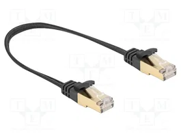 DeLOCK Cable de red plano Cat.6a U/FTP RJ45 0,25 m Negro