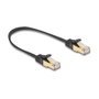 DeLOCK Cable de red plano Cat.6A U/FTP RJ45 0,25 m negro