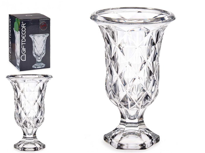 Giftdecor Copa de Vidrio con Diseño de Rombos, Pack de 6 Giftdecor Copa de Vidrio con Diseño de Rombos, Pack de 6