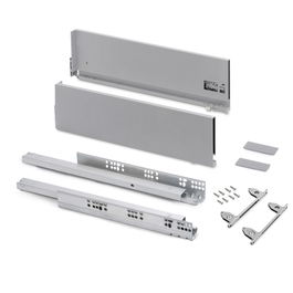 Emuca Cajón exterior Vertex con regulación 3D de altura 178mm, 40kg, profundidad 450mm, Acero, Pintado aluminio