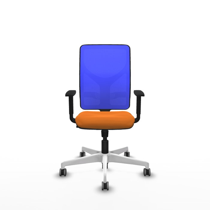 PIQUERAS Y CRESPO Silla de oficina Motilla con mecanismo Sincro, Naranja y Azul