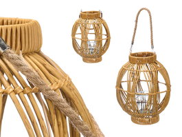 Ibergarden Farol Esfera Grande, Lámpara de Exterior, Color Marrón, Dimensiones 27 x 35 x 27 cm, Material Plástico y Cristal (Set de 4)